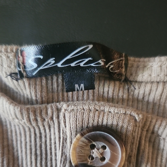 Splash Tan Long Sleeve Bodysuit - Picture 2 of 6